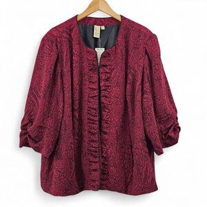 Vintage Lavender & Honey Dressy Jacket 3X Dark Red Textured Y2K Whimsigoth‎ NEW